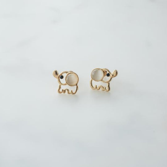 Gold Elephant Earrings